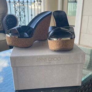 Jimmy Choo Black perfume Wedge Sandals
